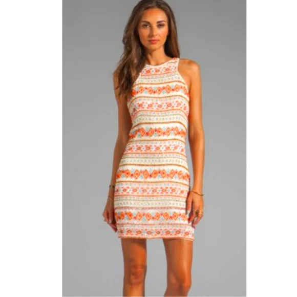 knee length dresses for ladies Lala Sequin Beaded Mini Dress